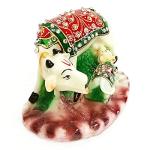 Cow With Baby Calf For Kids & Good Luck Gift Item with Marble Sindur Dani| Marble Dust Idol For Home Décor Showpiece| Polyresin Figurine| Approx Size 2.75 Inch & Wt 380 Gm Pack Of 2