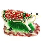 Cow With Baby Calf For Kids & Good Luck Gift Item with Marble Sindur Dani| Marble Dust Idol For Home Décor Showpiece| Polyresin Figurine| Approx Size 2.75 Inch & Wt 380 Gm Pack Of 2