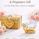 Gold-Plated Crystal Stroller Figurine with Luxury Presentation Box | Baby Shower Gifts for Mom to Be | New Mom Gifts & Maternity Keepsake for Pregnant Women | A Perfect Baby Shower Gift