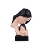 Resin Mother Child Son Daughter Idol Statue Heart Warming Mother's Love - Baby Shower for Mom, Handcrafted Mother Baby Showpiece Gift (Skin)