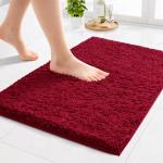 2000 GSM Microfiber Anti-Skid Bathroom Door Mats | Anti Slip Plush Soft & Super Absorbent Bath Mat | Washable Quick-Dry Floor Rug for Bathroom & Door | Pack of 2 (40×60 cm) Maroon