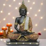 New Limited Edition 25 Centimetre Meditating Sitting Buddha Idol Statue showpiece Home Decor Decoration Items for Living Room and Gifts