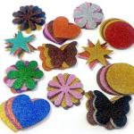 Glitter Foam Self Adhesive Smile Stickers for Art and Craft (Multicolour; Medium)