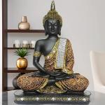 New Limited Edition 25 Centimetre Meditating Sitting Buddha Idol Statue showpiece Home Decor Decoration Items for Living Room and Gifts