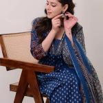 Women's Rayon Printed Anarkali Kurta and Pant with Dupatta Set