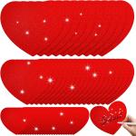 3 Inch Size 50 Pieces Heart Shaped Glitter Heart Cutout Sticker Red Heart Decorations, Valentine's Day Decorations (Medium, 50)
