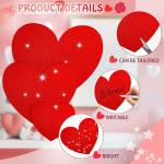 3 Inch Size 50 Pieces Heart Shaped Glitter Heart Cutout Sticker Red Heart Decorations, Valentine's Day Decorations (Medium, 50)