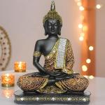 New Limited Edition 25 Centimetre Meditating Sitting Buddha Idol Statue showpiece Home Decor Decoration Items for Living Room and Gifts
