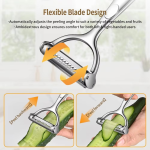 1/2Pcs Stainless Steel Handheld Vegetable Peeler with Non-Slip Handle Heavy Duty Multifunctional Kitchen Utensils