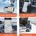 Universal Car Phone Holder - Dashboard Windshield Desk Mount for GPS Navigation Secure Hanging Bracket
