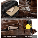 Women‘s Backpacks 2025 New PU Oil Wax Leather Retro Style Women Shoulder Bag Fashion Girls Student Knapsack C9855