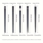 5-Pair Set Black Alloy Chopsticks - Durable & Dishwasher Safe, Elegant Dining Utensils for Holiday Family Feasts