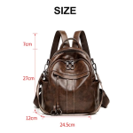 Women‘s Backpacks 2025 New PU Oil Wax Leather Retro Style Women Shoulder Bag Fashion Girls Student Knapsack C9855
